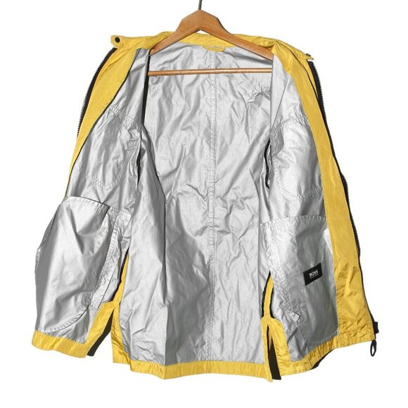 Vintage HUGO BOSS Sport 90s BOXER Jacket Yellow Black Lightweight - Picture 5 of 16